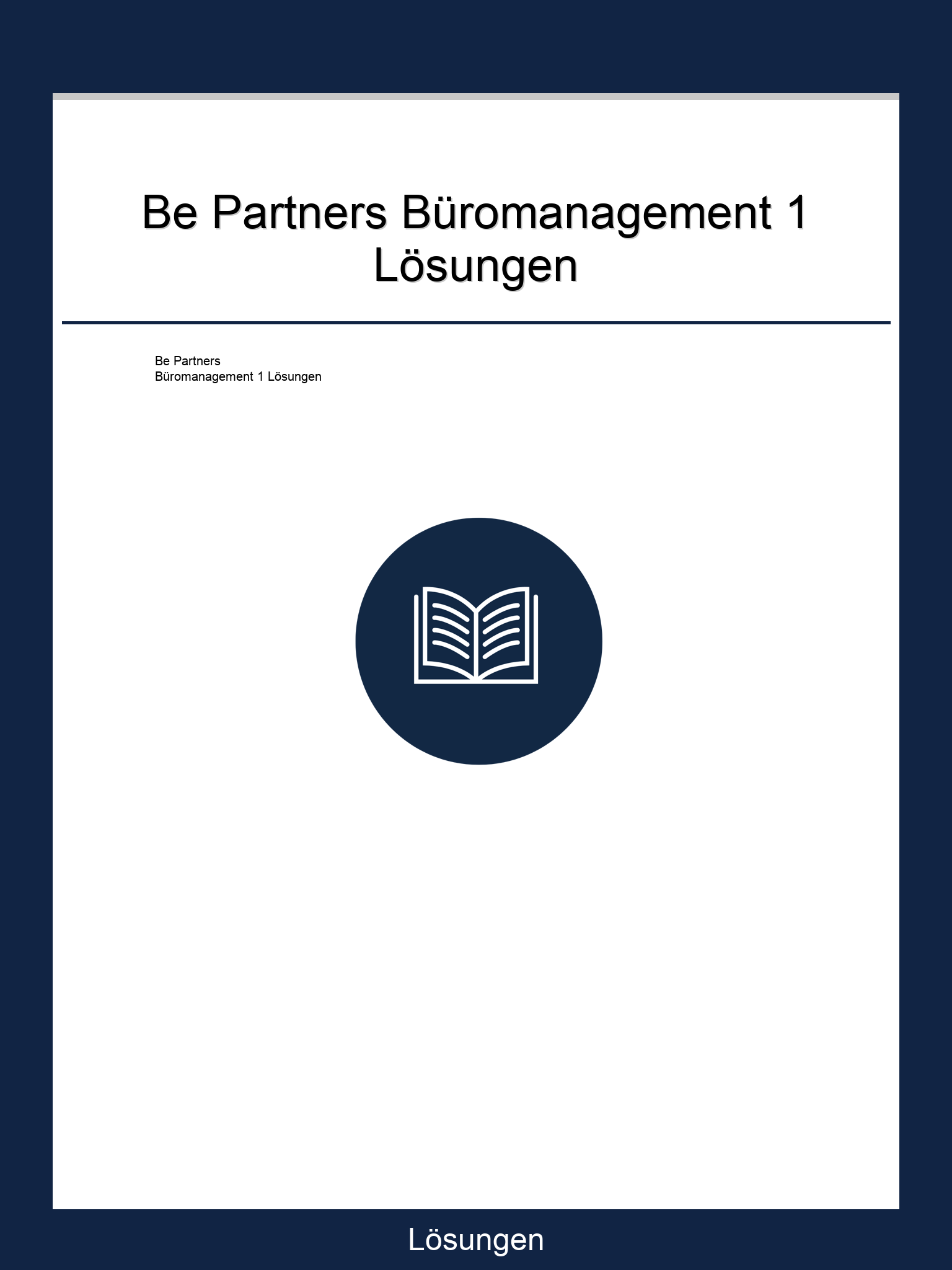 Be Partners Büromanagement 1 Lösungen