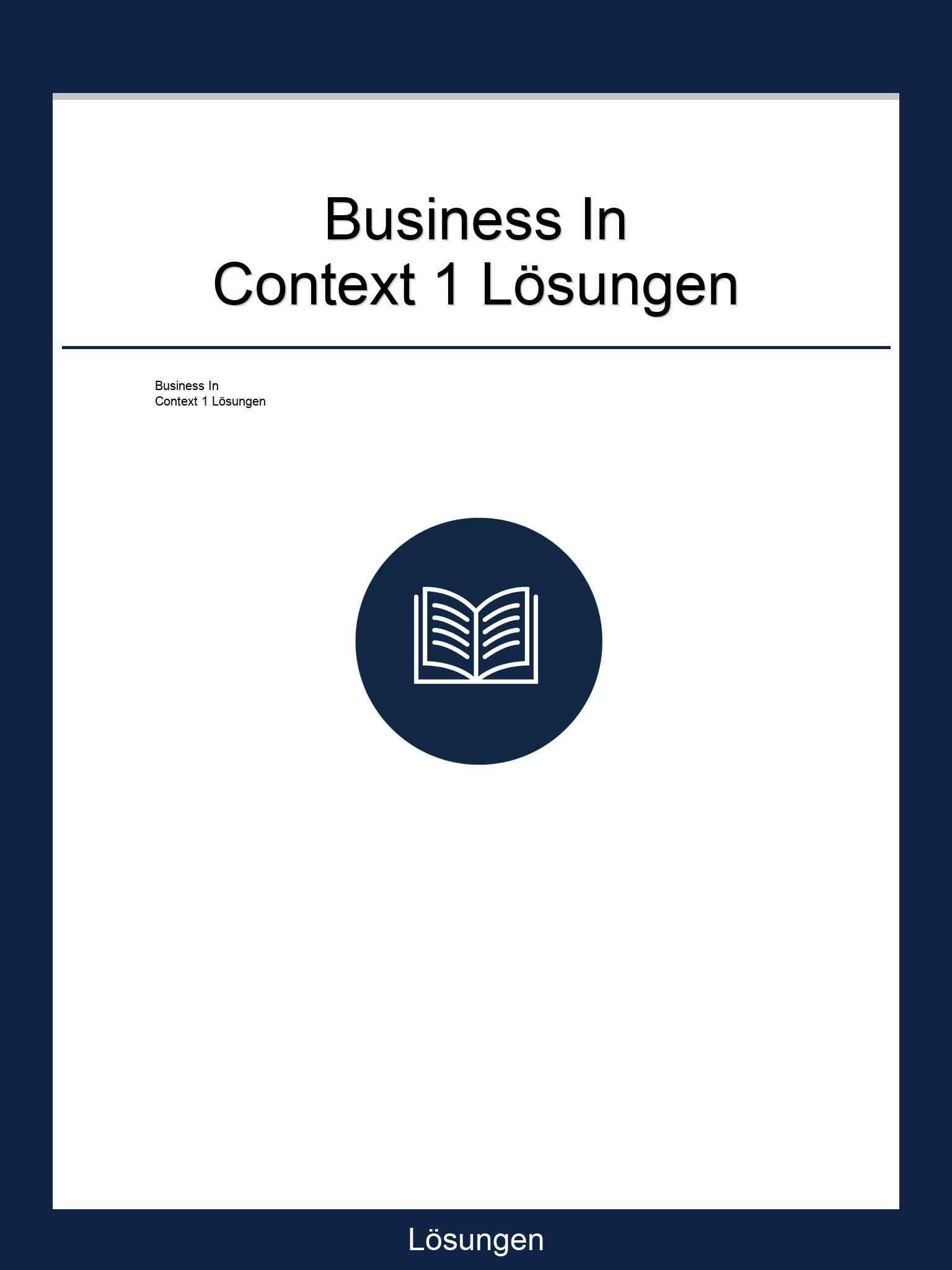 Business In Context 1 Lösungen PDF