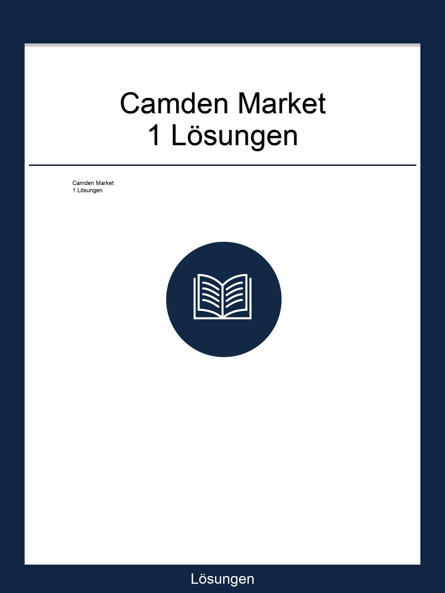 Camden Market 1 Lösungen PDF