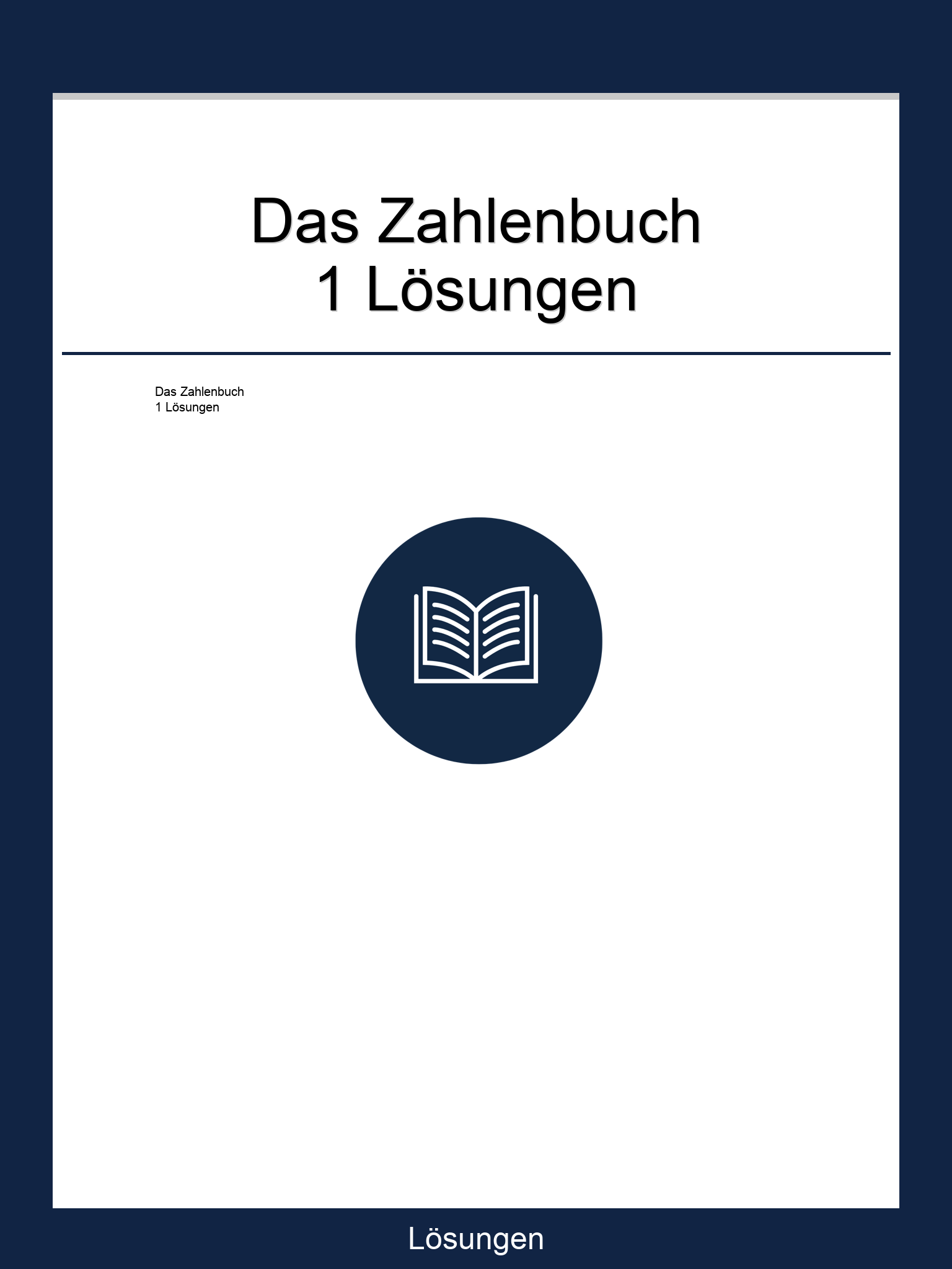 Das Zahlenbuch 1 Lösungen PDF