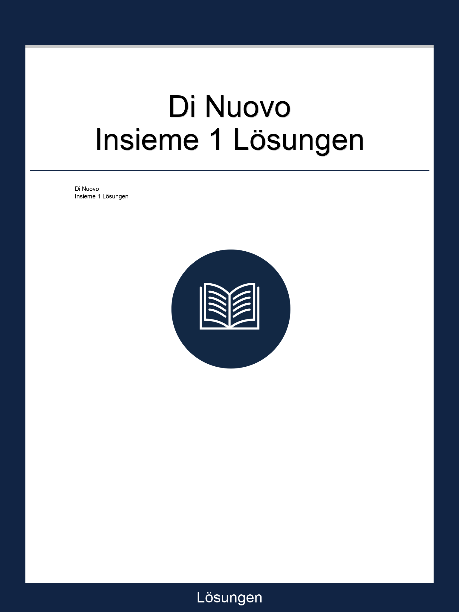 Di Nuovo Insieme 1 Lösungen