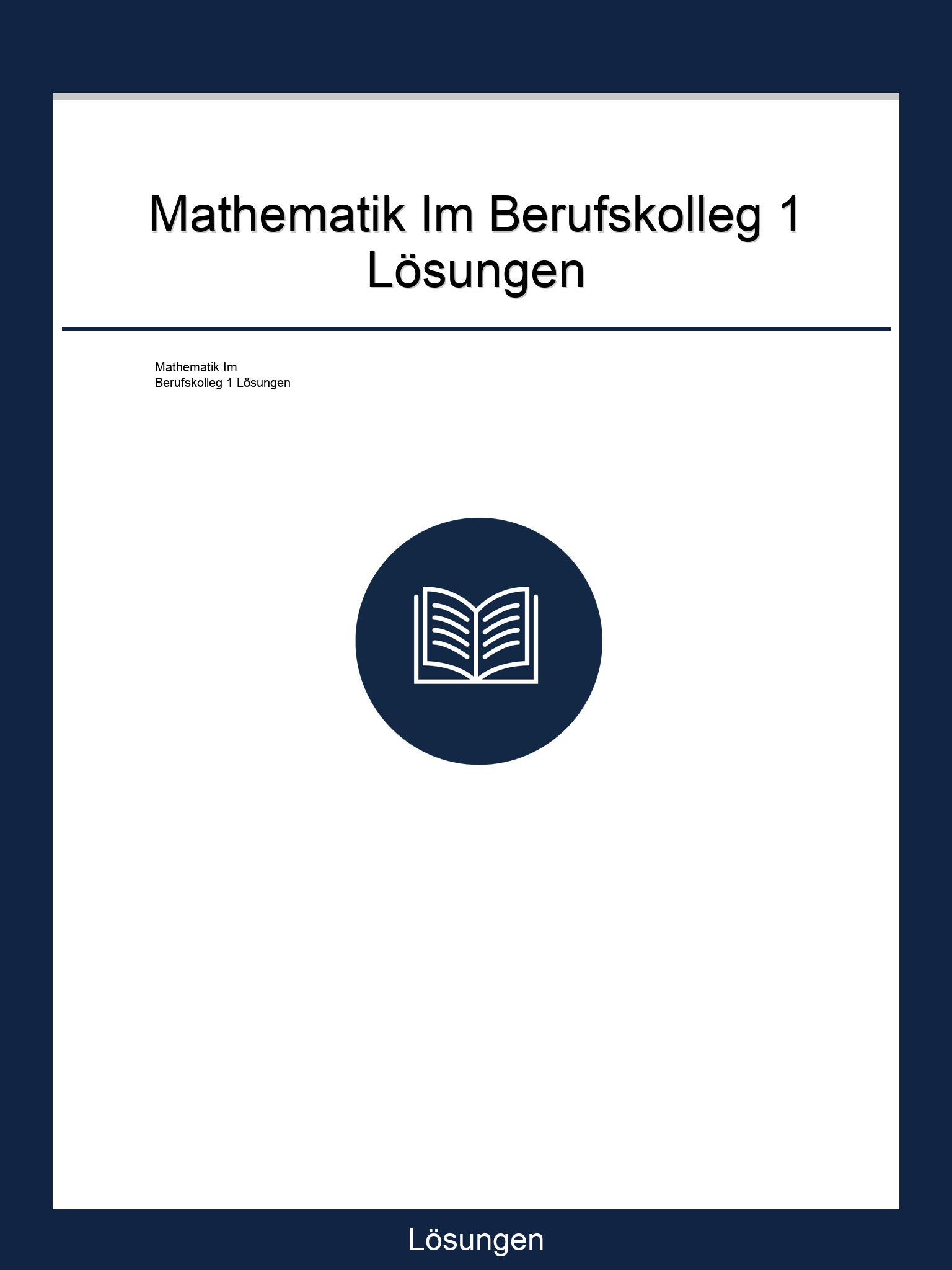 Mathematik Im Berufskolleg 1 Lösungen