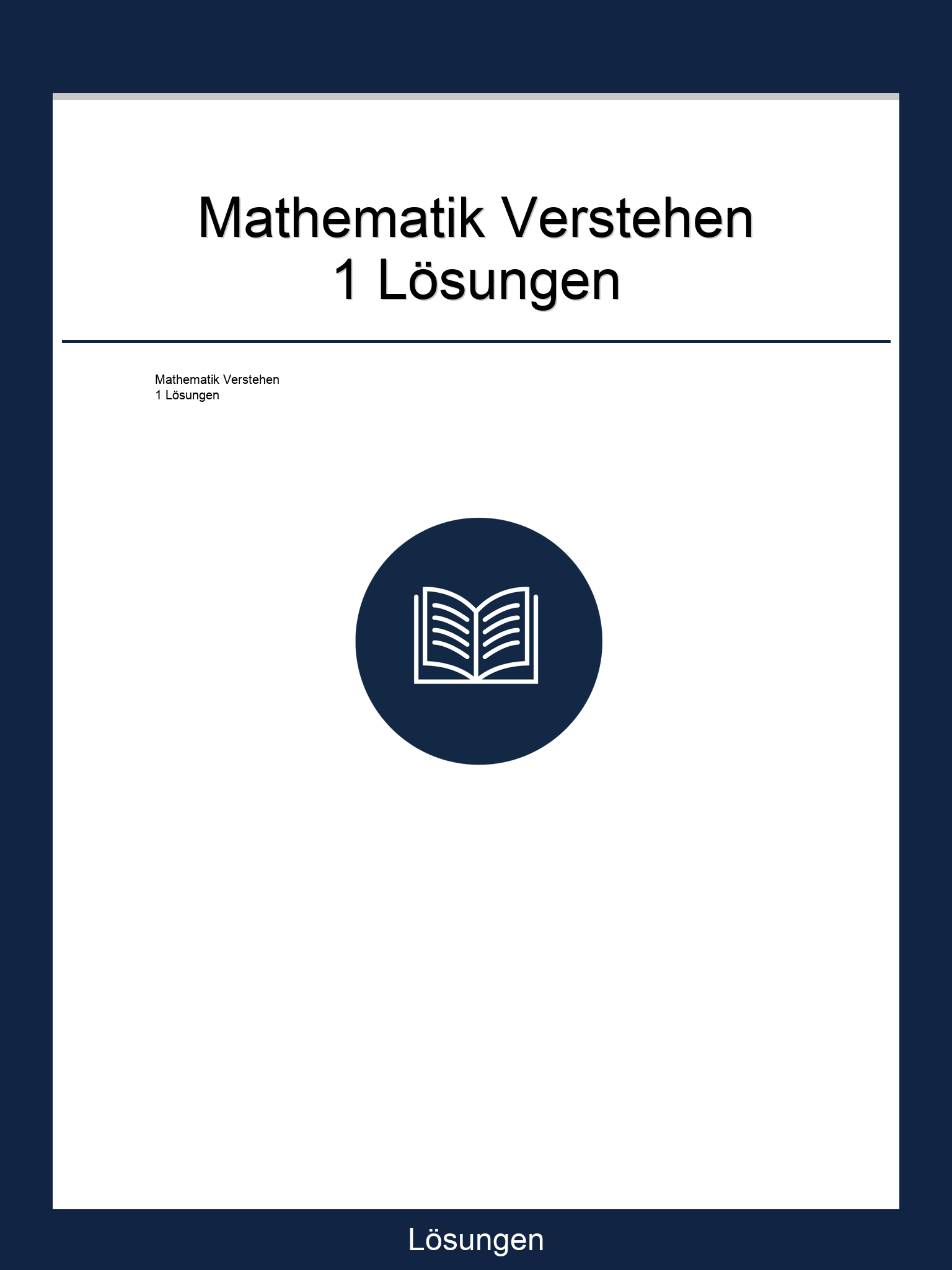 Mathematik Verstehen 1 Lösungen PDF