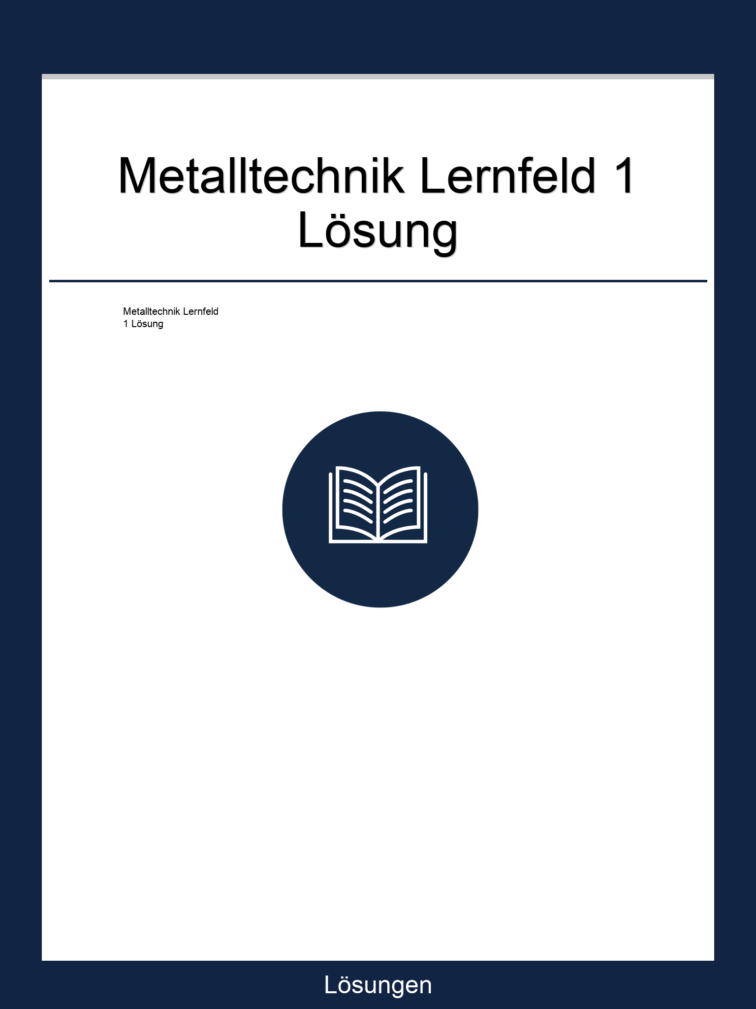 Metalltechnik Lernfeld 1 Lösung PDF