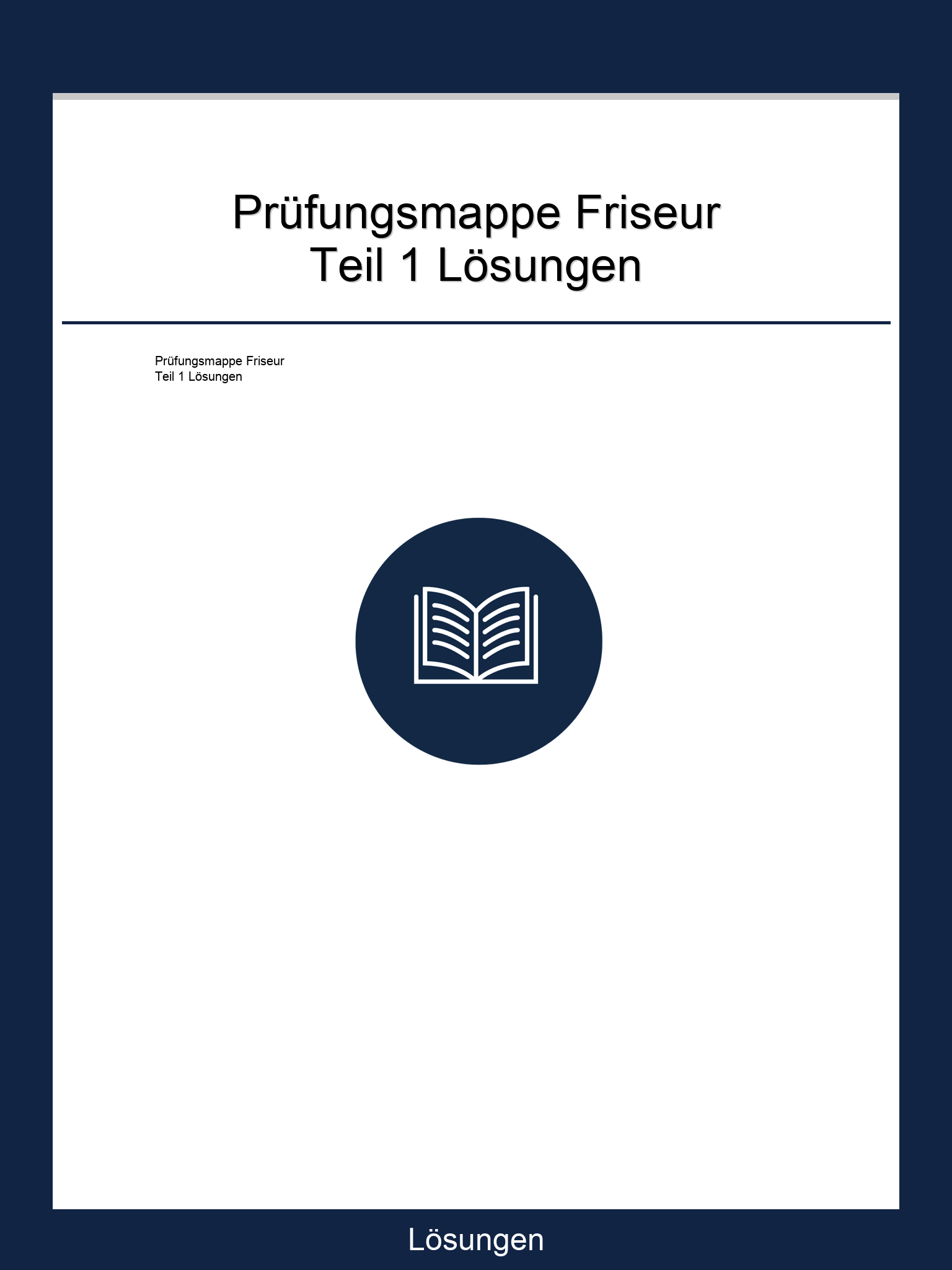 Prüfungsmappe Friseur Teil 1 Lösungen