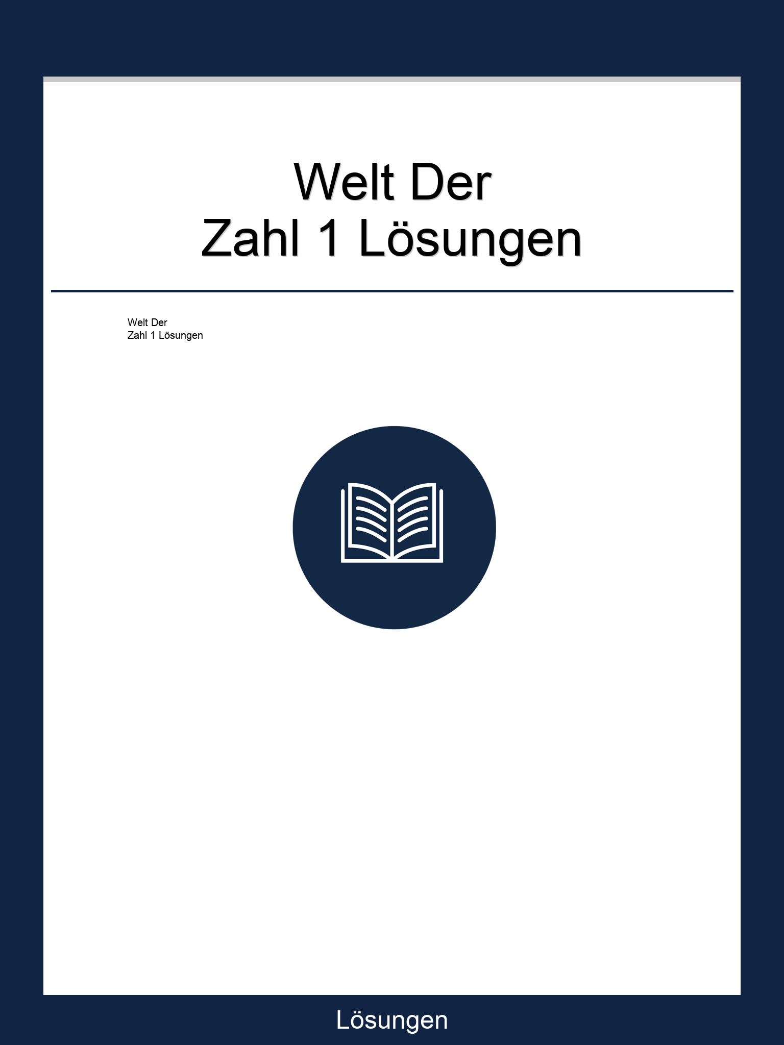 Welt Der Zahl 1 Lösungen PDF